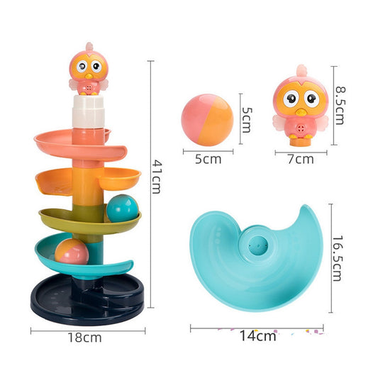 Baby Puzzle Fun Track Sliding Ball Tower Building Block Toy