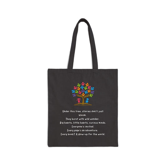 Under This Tree Eco-Friendly Cotton Canvas Tote Bag – Inspirational Quote Gift for Book Lovers & Readers