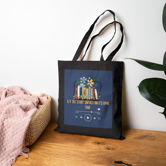 Cotton Canvas Tote Bag Let the Story Unfold Book Lover Everyday Tote