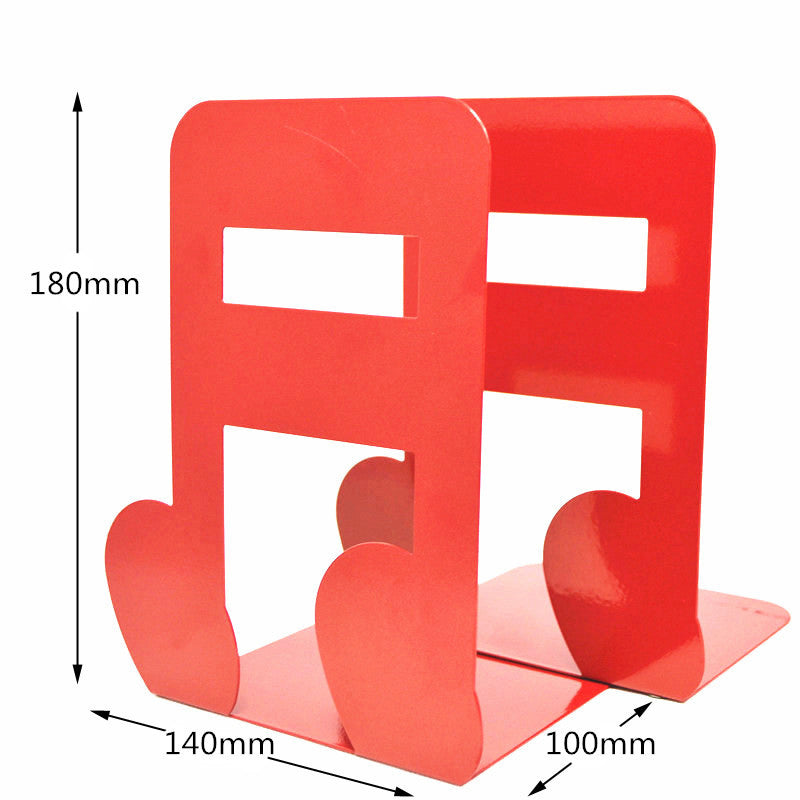 Musical Note Metal Book Stand Decorative Bookend for Desk Shelf Reading Display