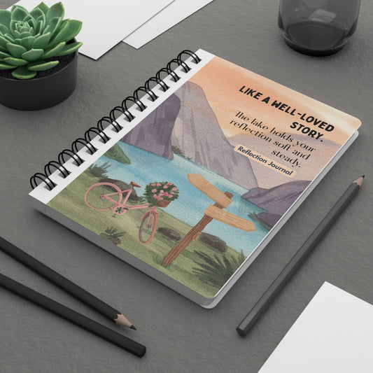 Reflection Journal — Spiral Bound Travel-Inspired Notebook with "Like a Well-Loved Story" Quote