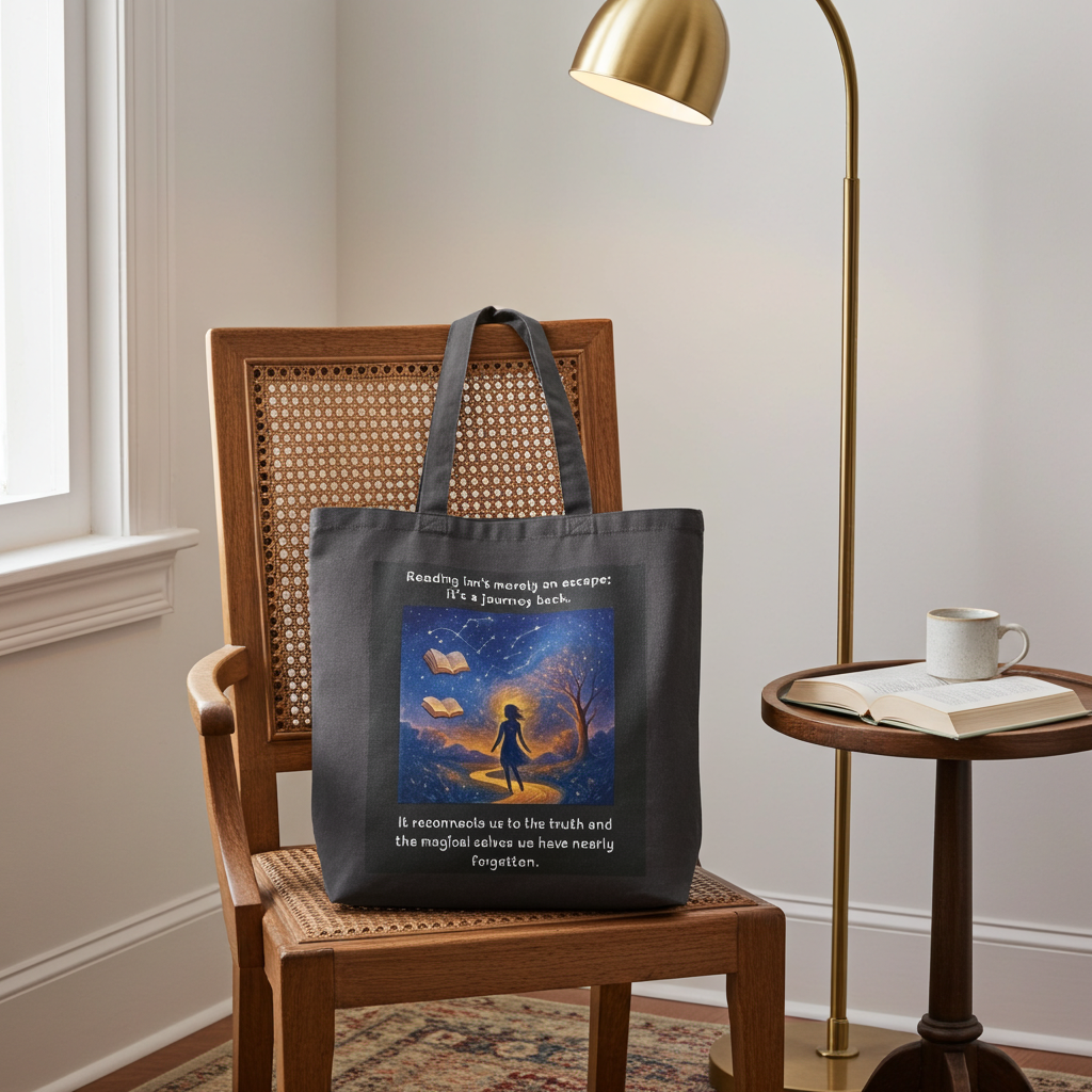 Reading Is a Journey Back Canvas Tote Bag | Inspirational Book Lover Tote