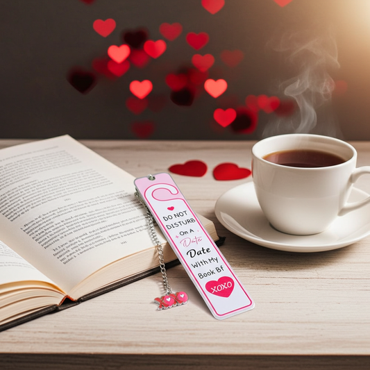 Pink Heart Stainless Steel Bookmark Elegant Valentine Gift for Book Lovers