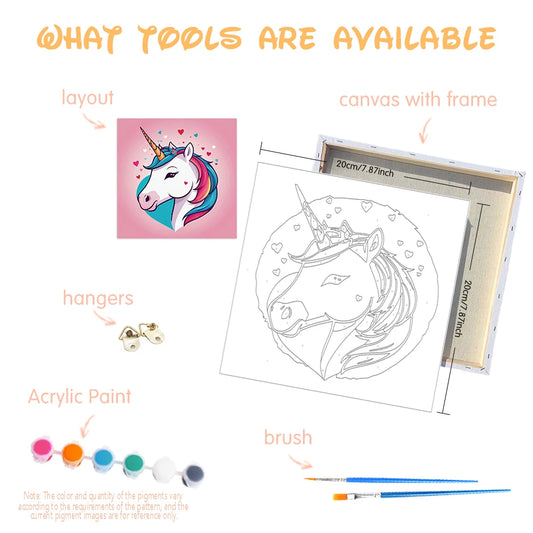 Canvas Magic: Easy Paint by Numbers Kit – Framed Unicorn & Animal Scene