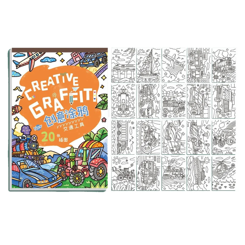 English Version Portable Paper Painting Book – Creative Graffiti & Art Drawing Supplies