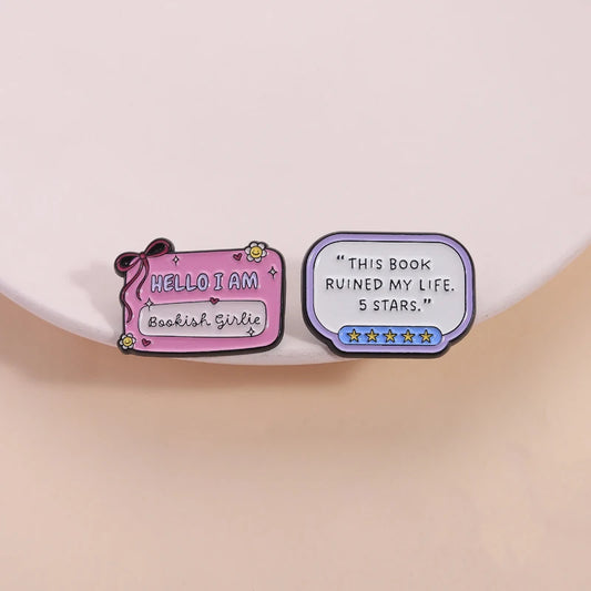 Bookish Girlie Enamel Pin – “This Book Ruined My Life” Book Brooch