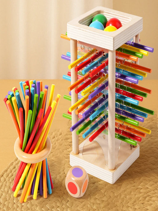 Montessori Tower of Pisa Balance Toy – Fine Motor & Counting Game