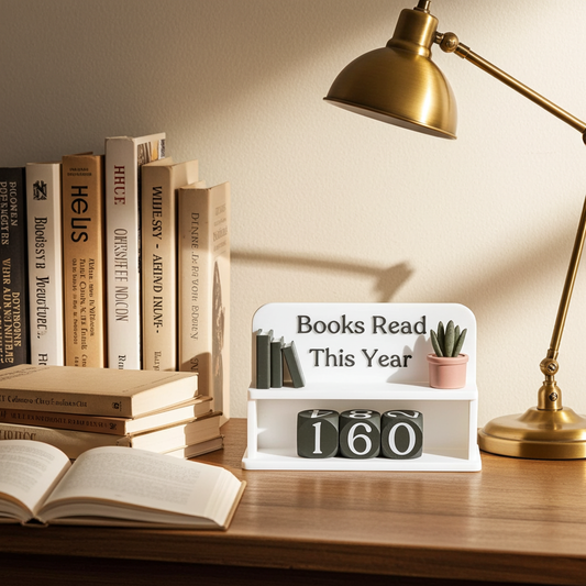 Books Read This Year Counter Bookish Reading Tracker Shelf Ornament for Readers