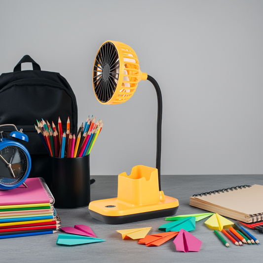 Simple USB Charging Fan Desktop Pen Holder