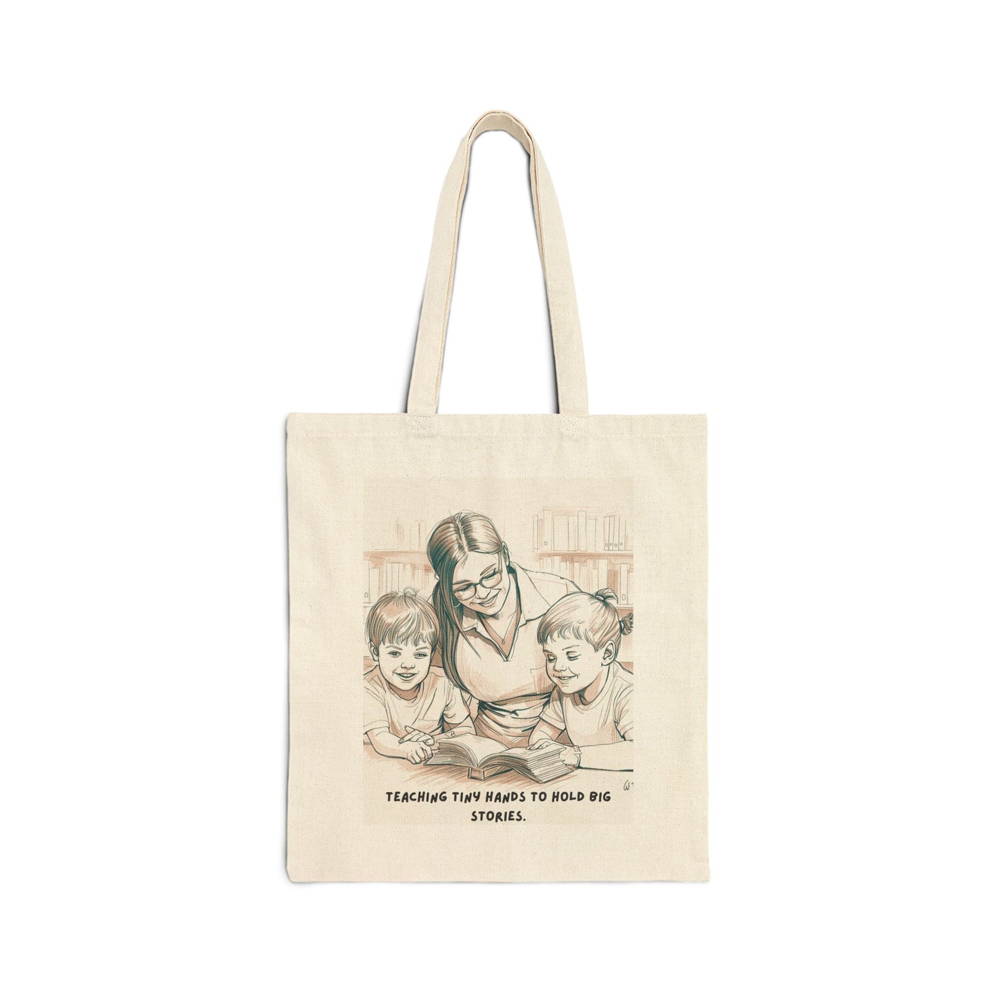 Teaching Tiny Hands to Hold Big Stories Cotton Canvas Tote Bag