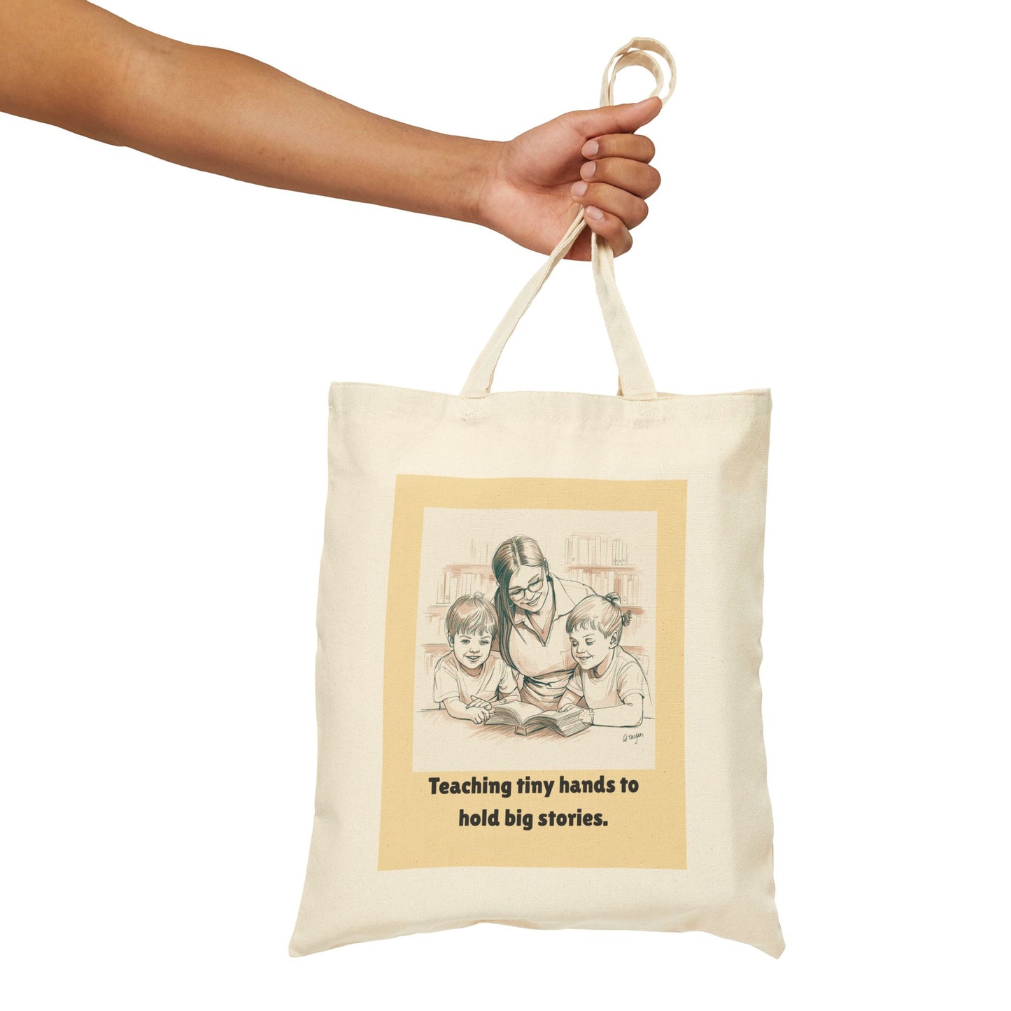 Teaching Tiny Hands to Hold Big Stories — Storytime Learning Cotton Canvas Tote Bag