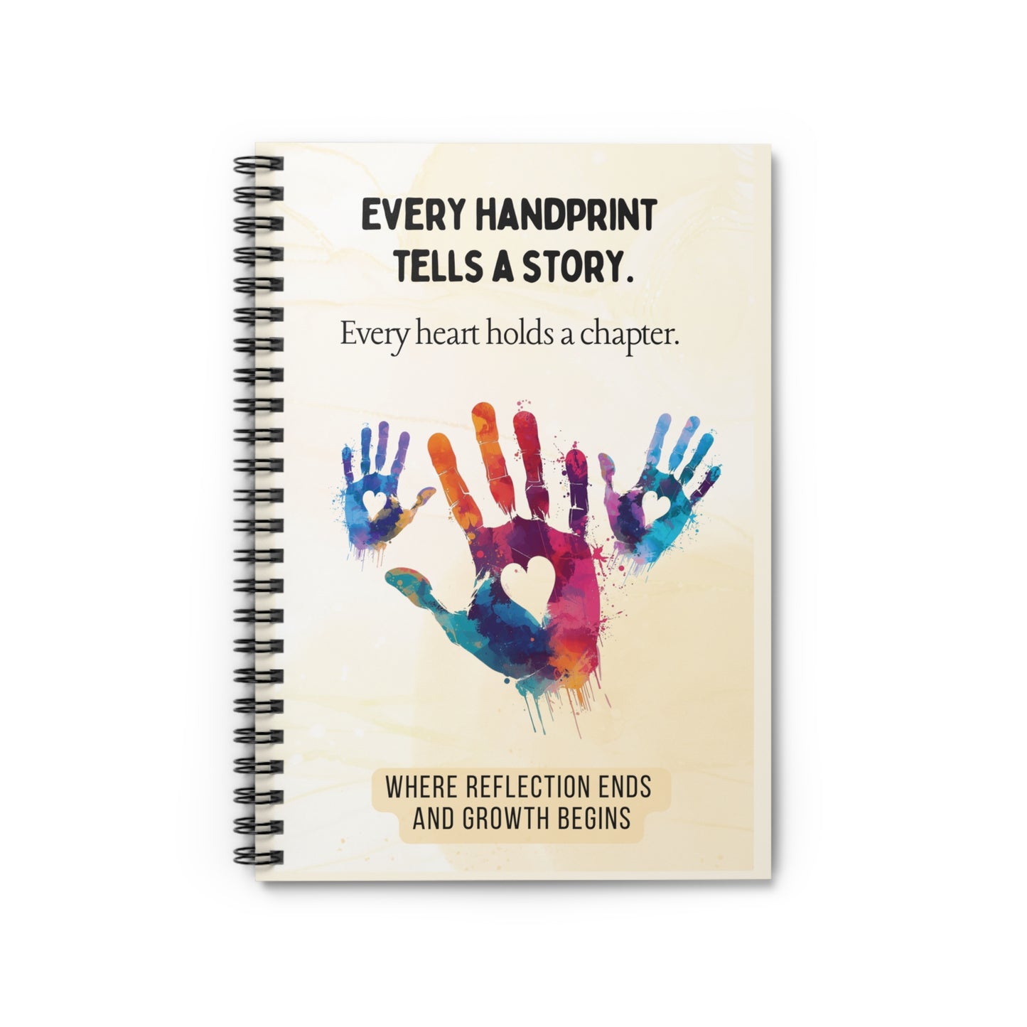 Every Handprint Tells a Story Spiral Journal | Reflection and Growth Notebook