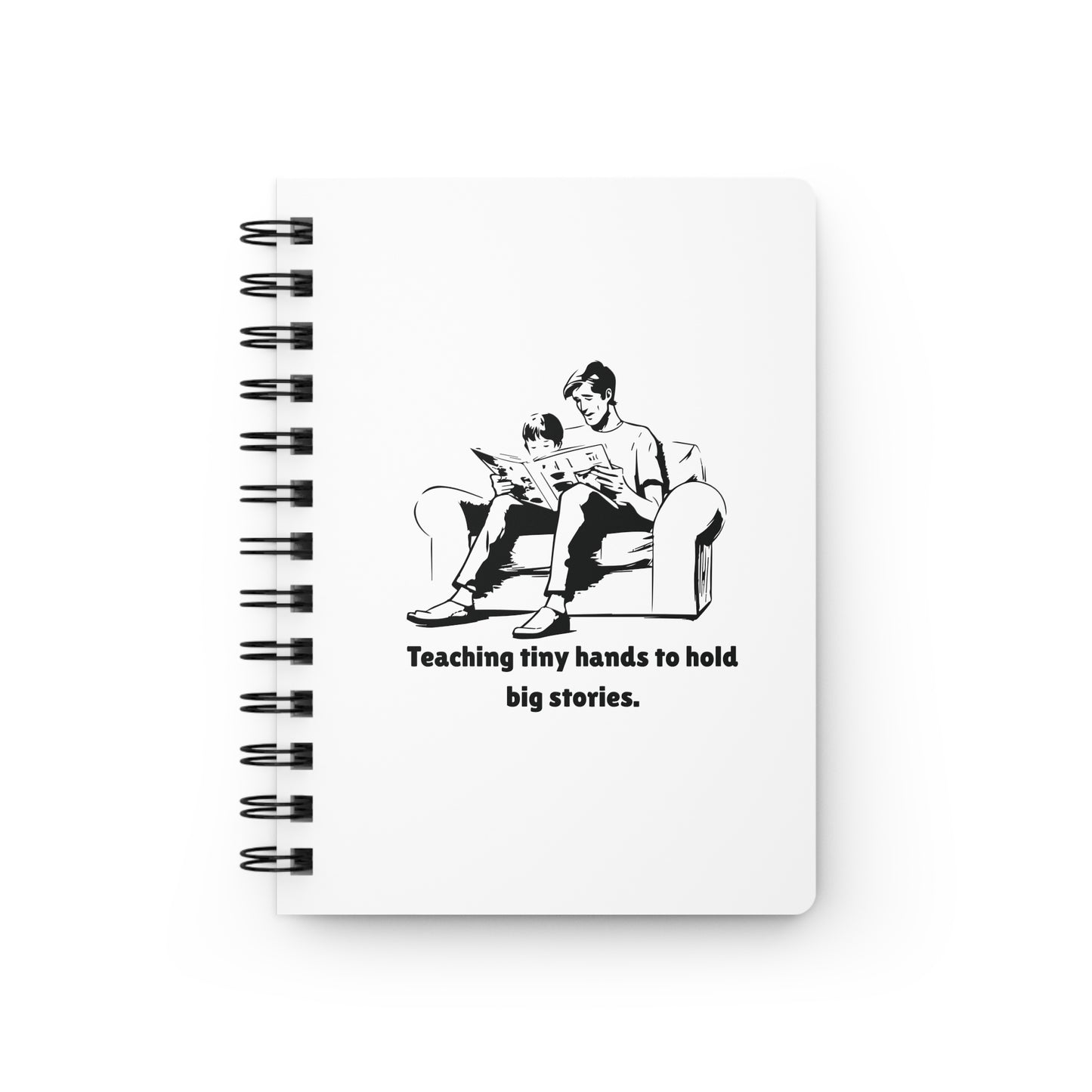 Teaching Tiny Hands to Hold Big Stories — Reading Together Spiral Notebook for Writing & Quiet Moments (White Cover)