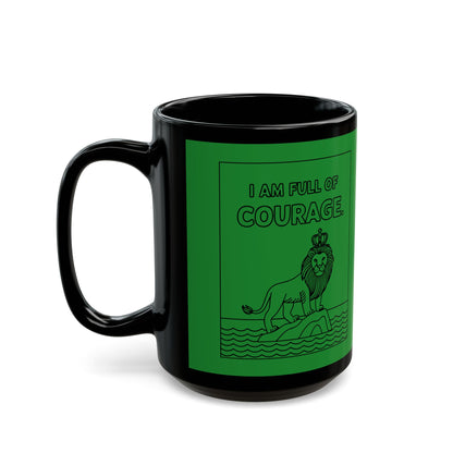 Green Full of Courage Lion Affirmation Mug