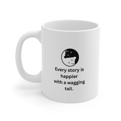 Every Story Is Happier With a Wagging Tail — Yin Yang Dogs Ceramic Coffee Mug