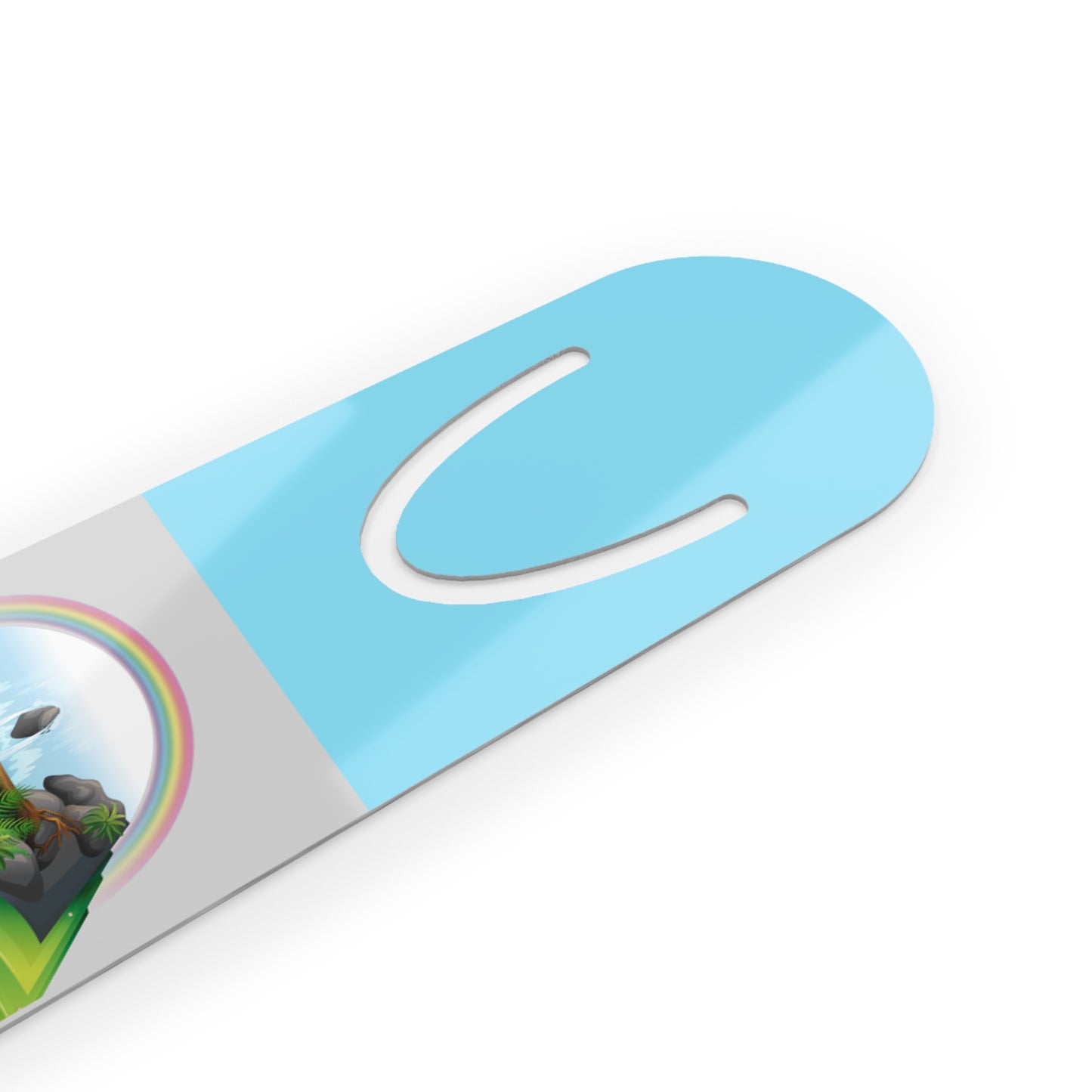 Blue Aluminium Bookmark — Books Are Like Waterfalls