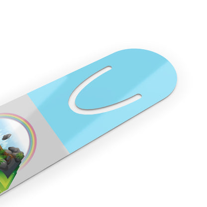 Blue Aluminium Bookmark — Books Are Like Waterfalls