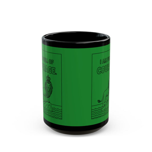 Green Full of Courage Lion Affirmation Mug