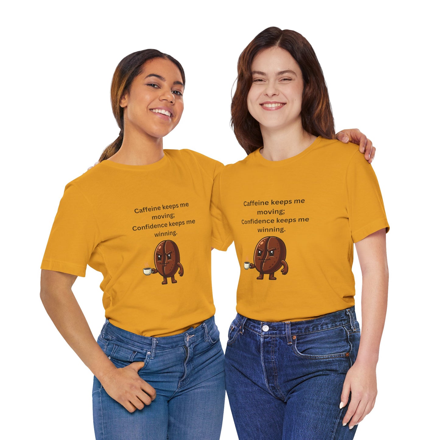Caffeine Keeps Me Moving, Confidence Keeps Me Winning – Jersey Short Sleeve Tee