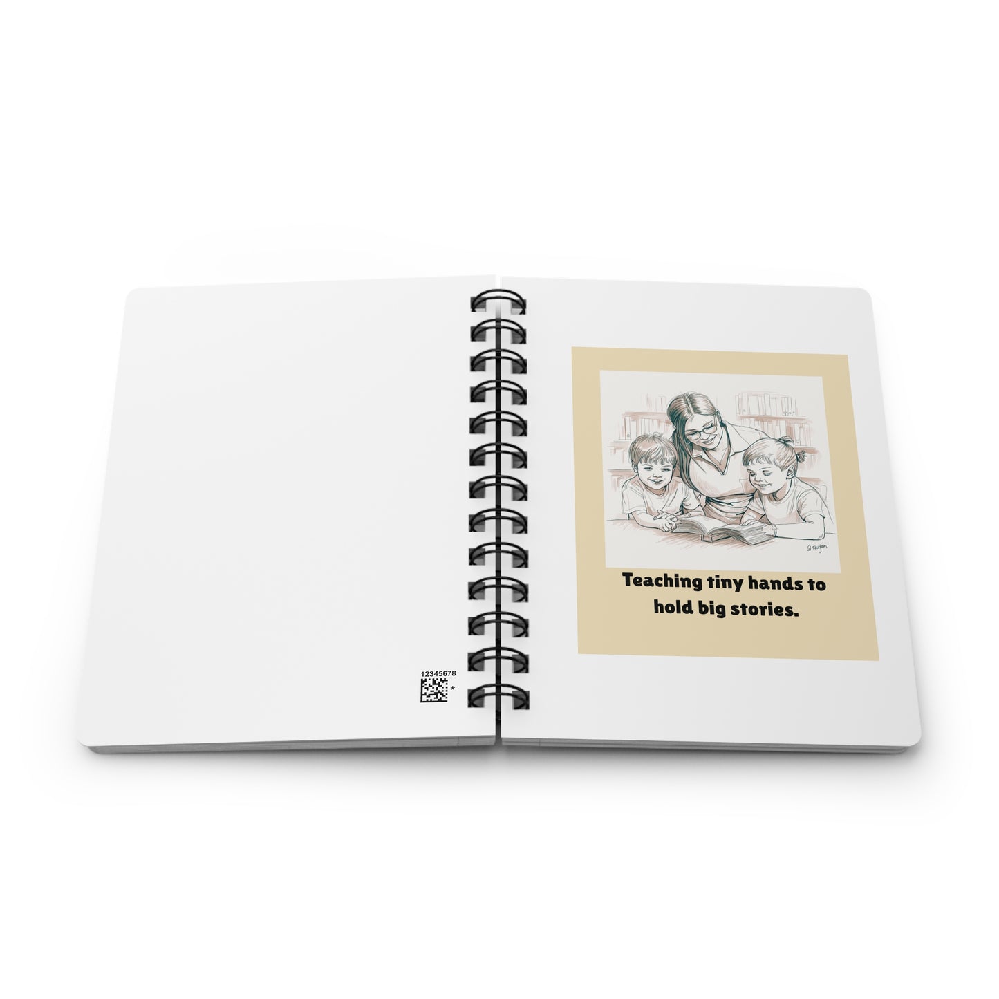 Teaching Tiny Hands to Hold Big Stories — Storytime Learning Spiral Notebook for Writing & Quiet Moments (White Cover)