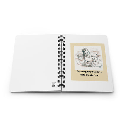 Teaching Tiny Hands to Hold Big Stories — Storytime Learning Spiral Notebook for Writing & Quiet Moments (White Cover)