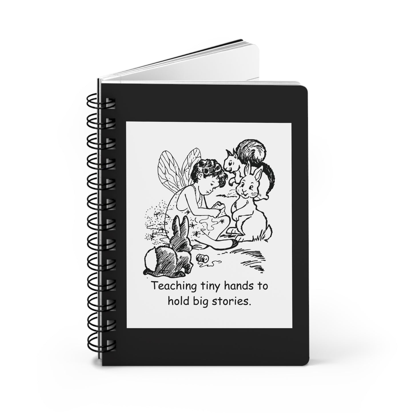 Teaching Tiny Hands to Hold Big Stories — Fairy Tale Spiral Notebook for Writing & Quiet Moments (Black Cover)