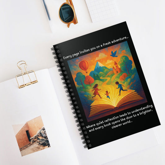 Adventure Quote Spiral Notebook — 'Every page invites you on a fresh adventure' Ruled Journal