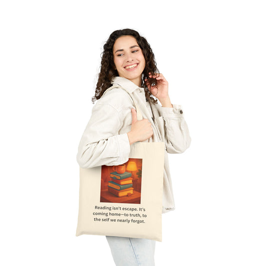 Reading Isn’t Escape Canvas Tote Bag – Cozy Book Lover Literary Tote