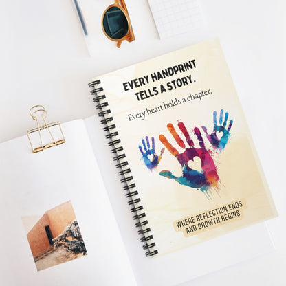 Every Handprint Tells a Story Spiral Journal | Reflection and Growth Notebook