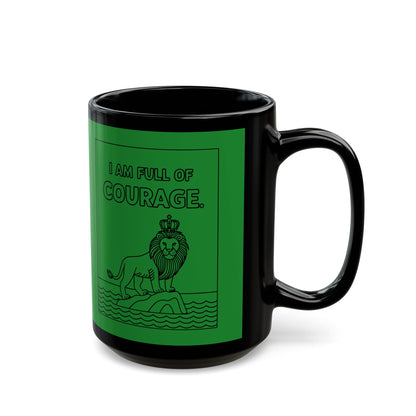 Green Full of Courage Lion Affirmation Mug