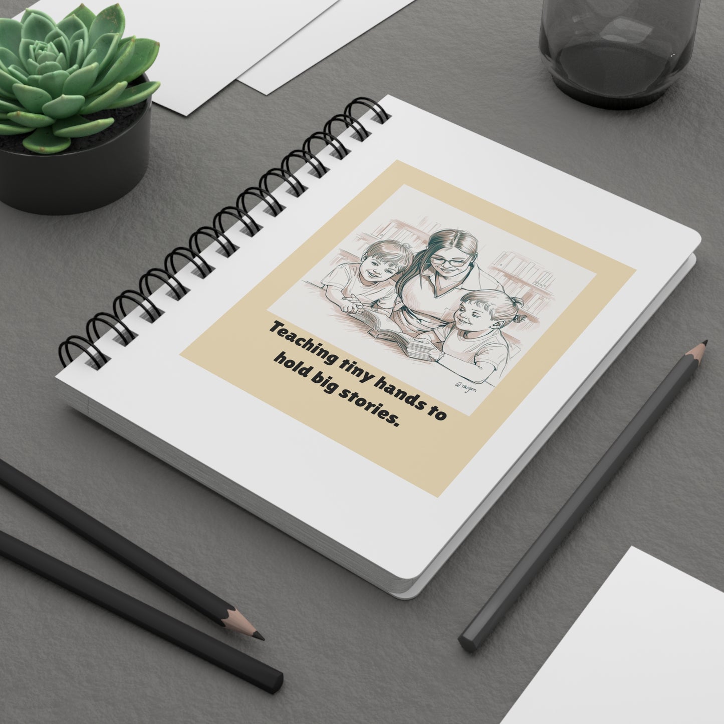 Teaching Tiny Hands to Hold Big Stories — Storytime Learning Spiral Notebook for Writing & Quiet Moments (White Cover)