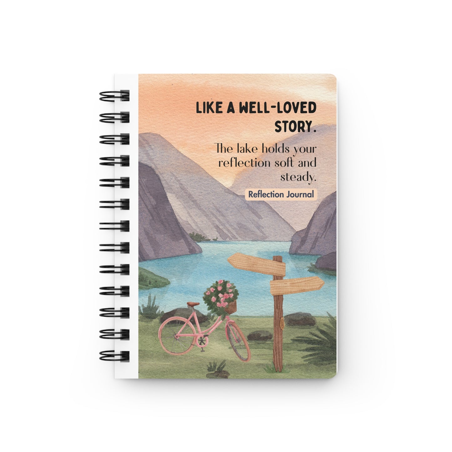 Reflection Journal — Spiral Bound Travel-Inspired Notebook with "Like a Well-Loved Story" Quote