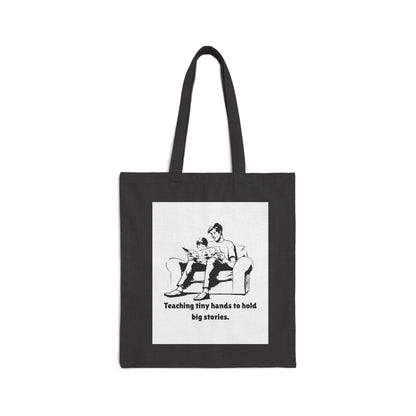 Teaching Tiny Hands to Hold Big Stories — Reading Together Cotton Canvas Tote Bag