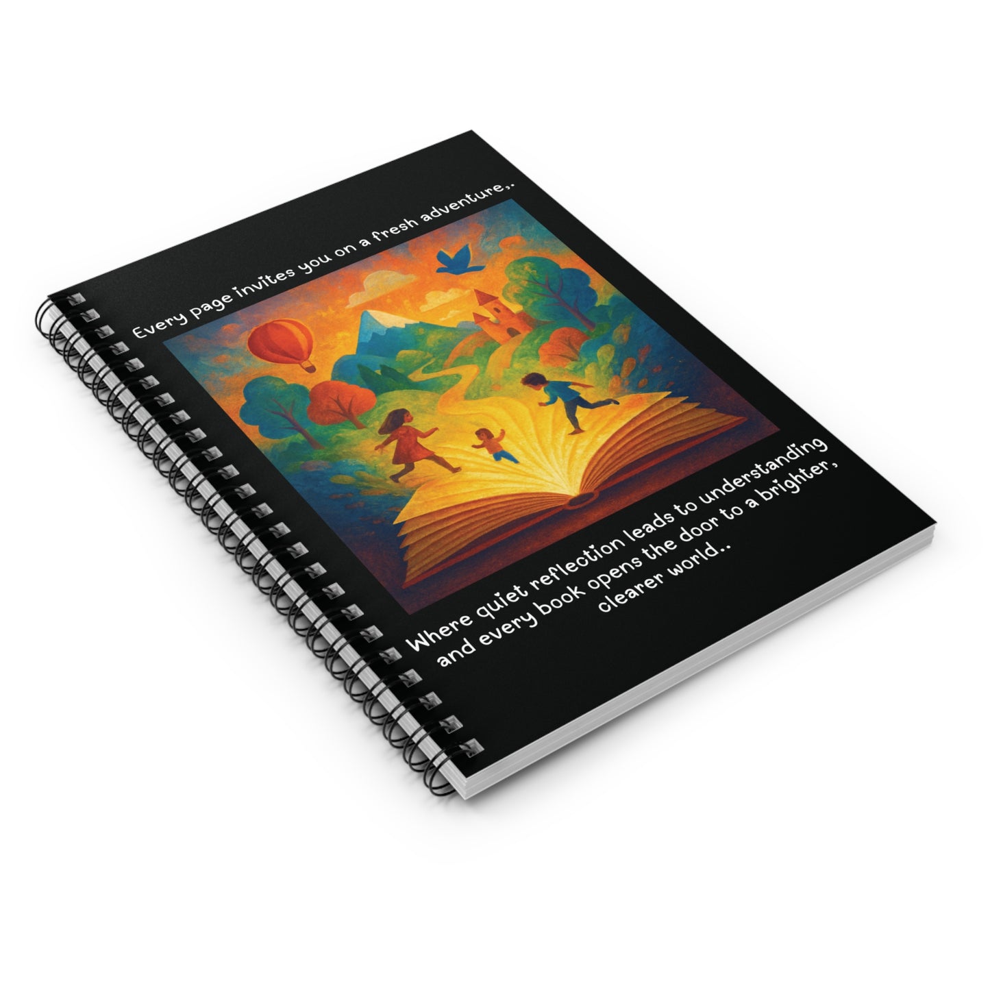 Adventure Quote Spiral Notebook — 'Every page invites you on a fresh adventure' Ruled Journal
