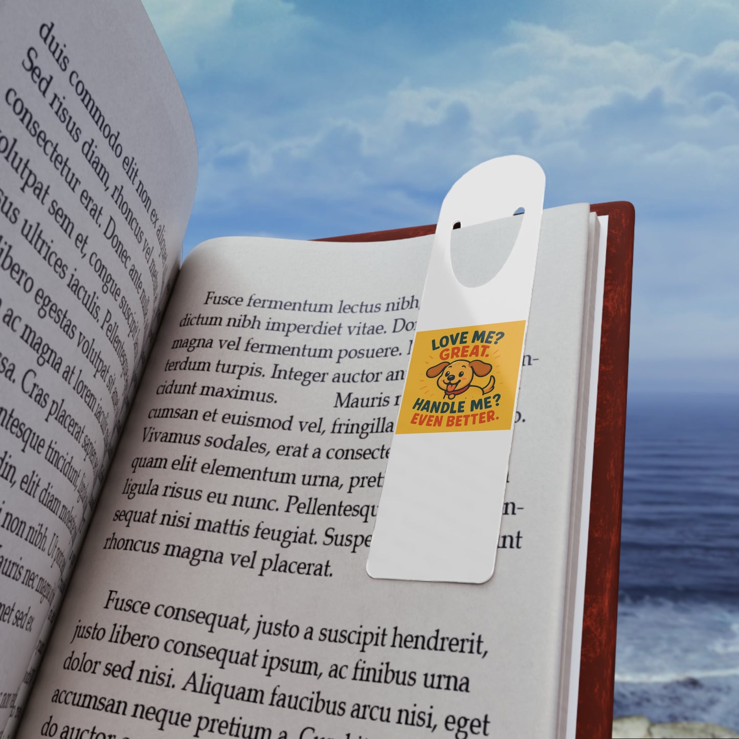 Aluminum Bookmark — Love Me, Handle Me Dog