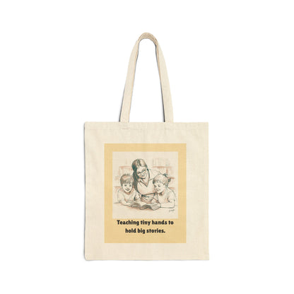 Teaching Tiny Hands to Hold Big Stories — Storytime Learning Cotton Canvas Tote Bag