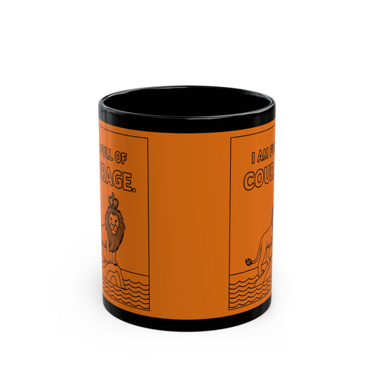 Orange Full of Courage Lion Affirmation Mug