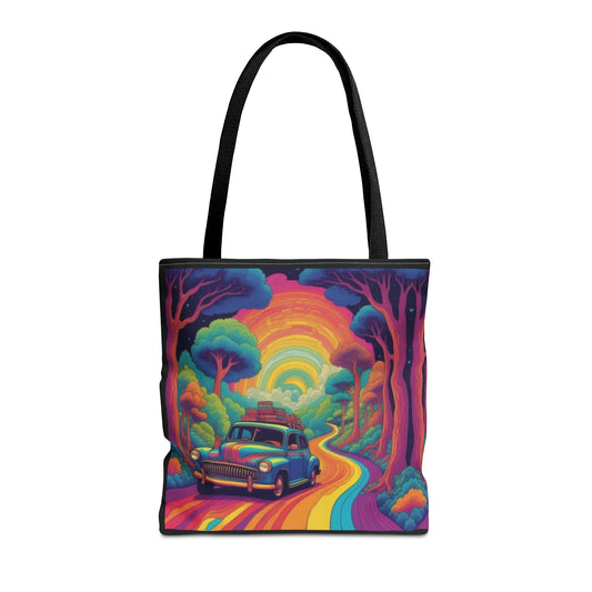 Retro Rainbow Roadtrip Tote Bag