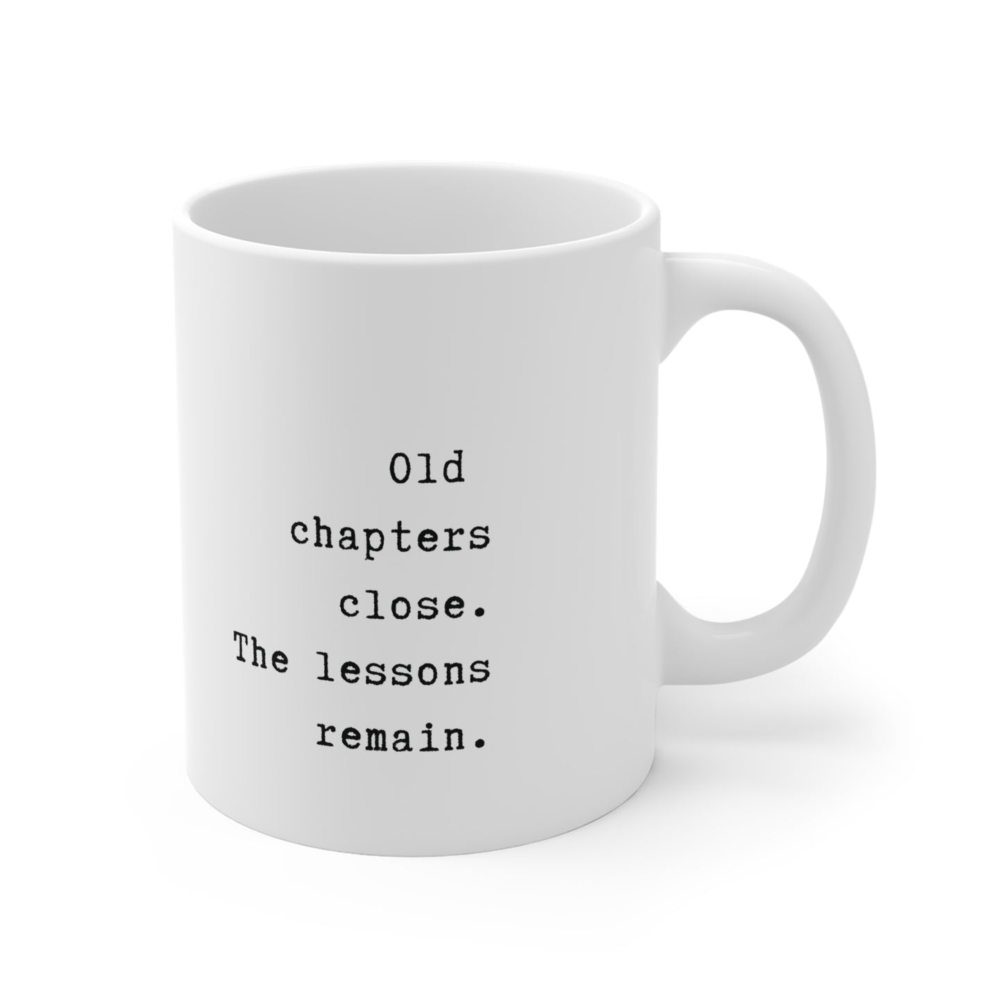 'New Ones Begin.' Literary Reading Ceramic Coffee Mug, Cozy Gift for Book Lovers