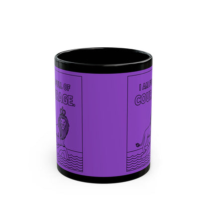 Purple Full of Courage Lion Affirmation Mug