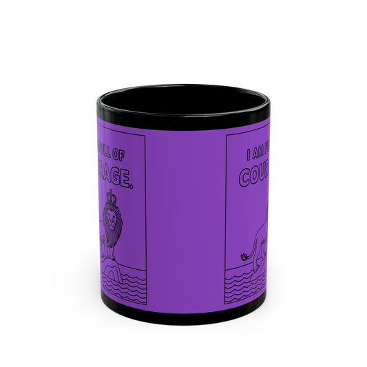 Purple Full of Courage Lion Affirmation Mug