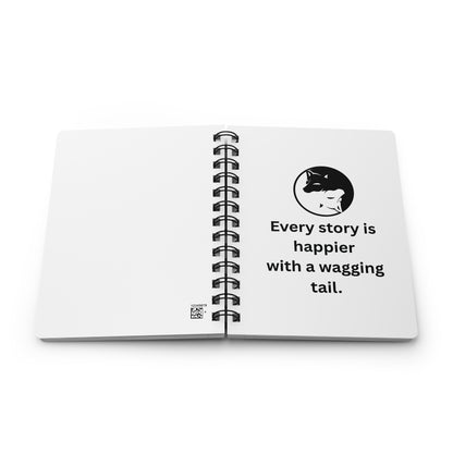 Every Story Is Happier With a Wagging Tail — Yin Yang Dogs Spiral Notebook for Writing & Quiet Moments (White Cover)