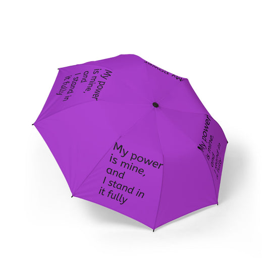 "My Power Is Mine, And I Stand In It Fully" — Purple Semi‑Automatic Foldable Umbrella
