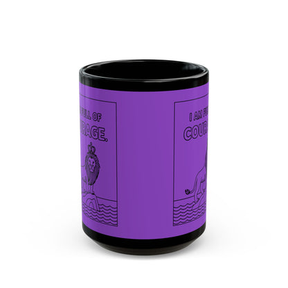 Purple Full of Courage Lion Affirmation Mug