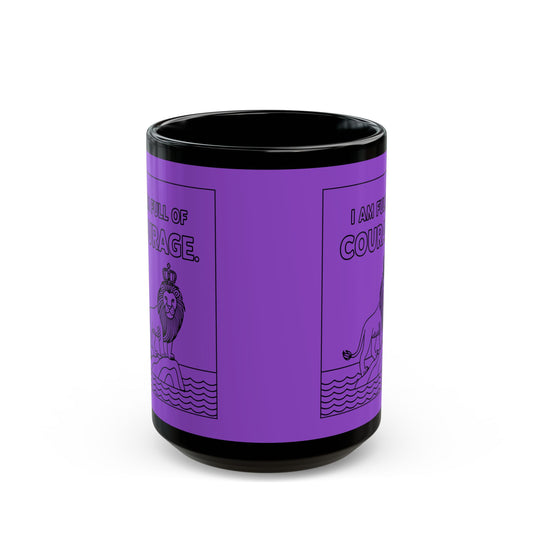 Purple Full of Courage Lion Affirmation Mug