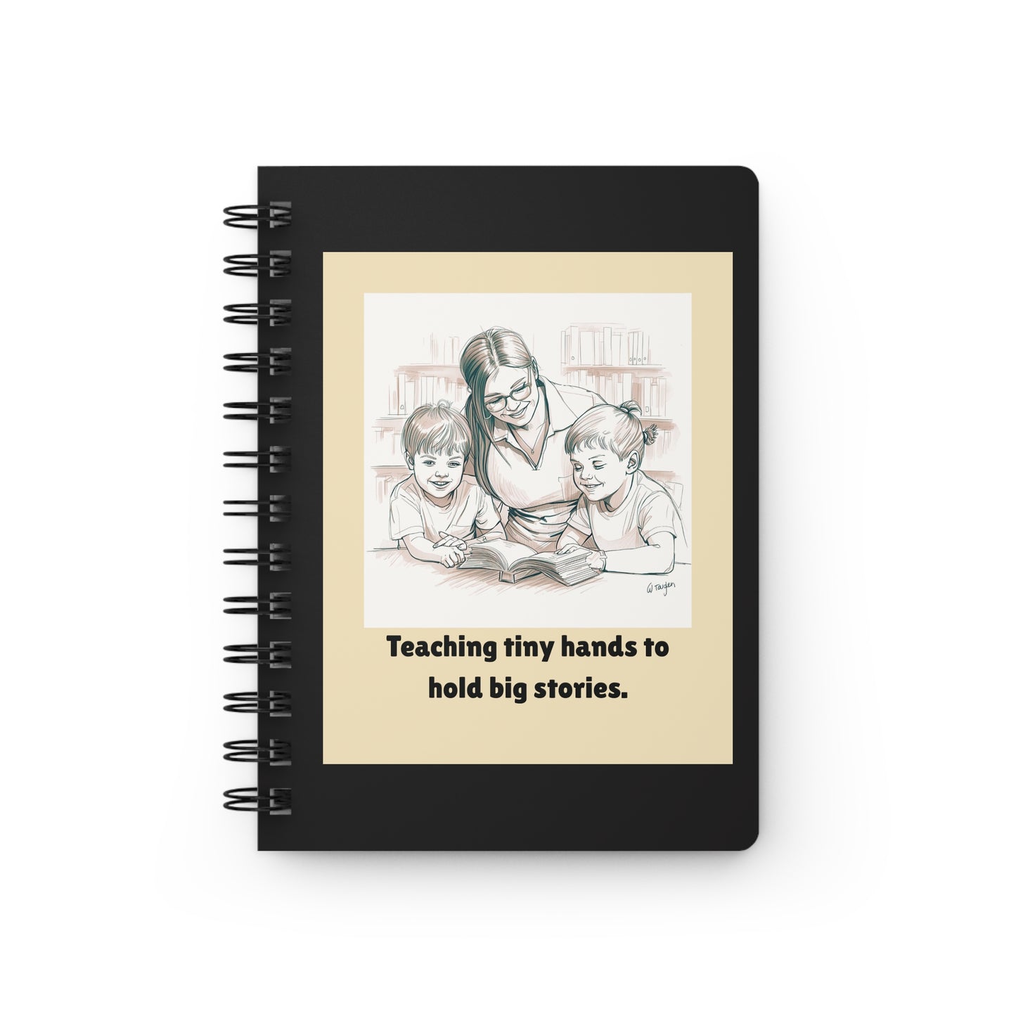 Teaching Tiny Hands to Hold Big Stories — Storytime Learning Spiral Notebook for Writing & Quiet Moments (Black Cover)