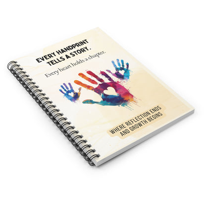 Every Handprint Tells a Story Spiral Journal | Reflection and Growth Notebook