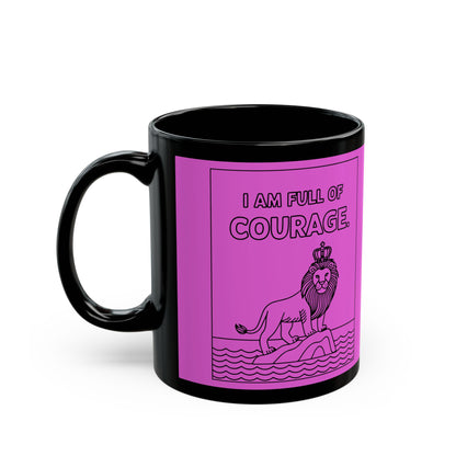 Pink Full of Courage Lion Affirmation Mug