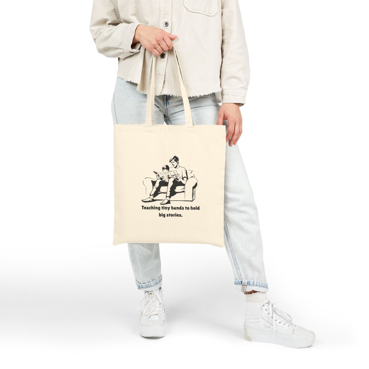 Teaching Tiny Hands to Hold Big Stories — Reading Together Cotton Canvas Tote Bag
