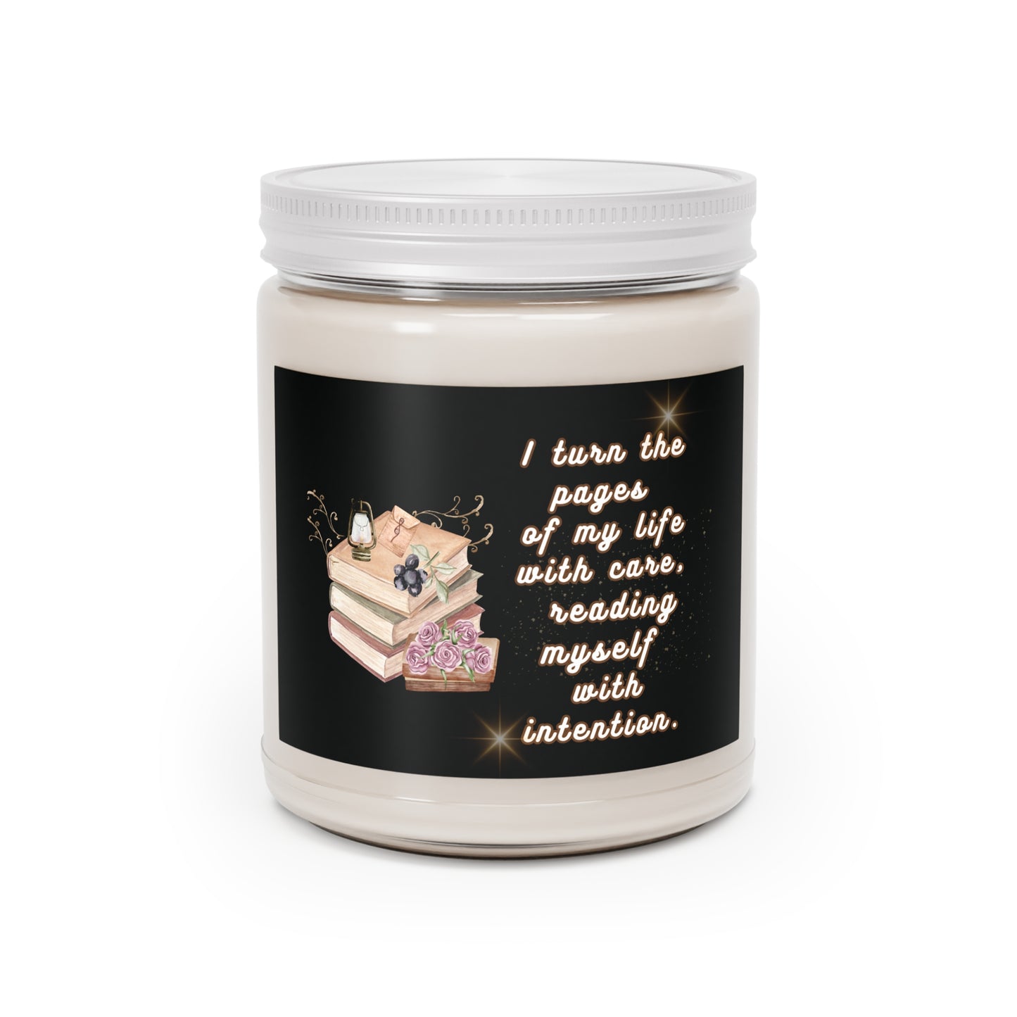 Reading Intention Soy Candle — 9oz Scented Jar with White Lid